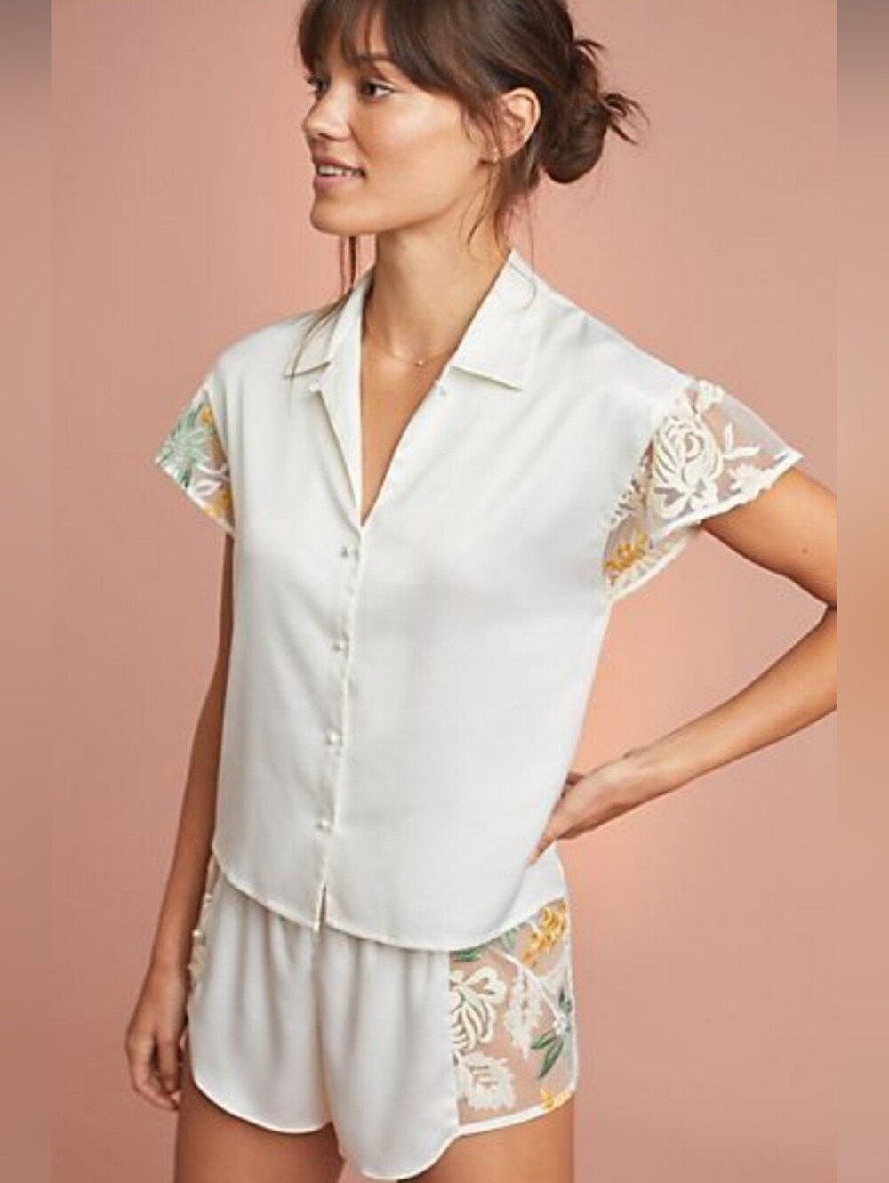 NWT Anthropologie Rya Nottingham Satin Matching Sleep Set Size XS